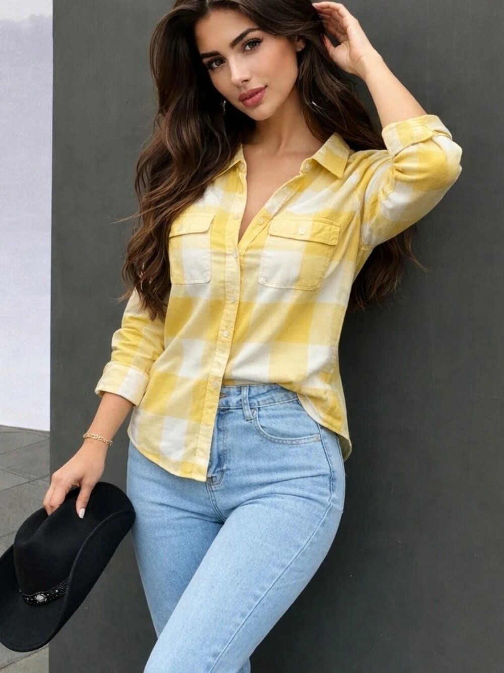 American Eagle Yellow Flannel Shirt size Medium Plaid Boyfriend Super Soft NWT